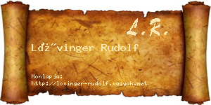 Lővinger Rudolf névjegykártya