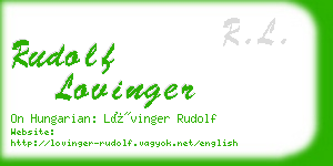 rudolf lovinger business card